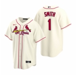 Men's Nike St. Louis Cardinals #1 Ozzie Smith Cream Alternate Stitched Baseball Jersey