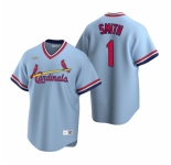 Men's Nike St. Louis Cardinals #1 Ozzie Smith Light Blue Cooperstown Collection Road Stitched Baseball Jersey