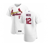 Men's Nike St. Louis Cardinals #12 Jordan Hicks White Home 2020 Authentic Player Baseball Jersey