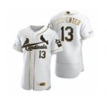 Men's Nike St. Louis Cardinals #13 Matt Carpenter White 2020 Authentic Golden Edition Baseball Jersey