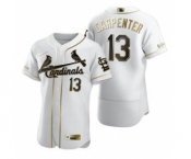 Men's Nike St. Louis Cardinals #13 Matt Carpenter White 2020 Authentic Golden Edition Baseball Jersey