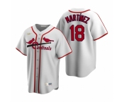 Men's Nike St. Louis Cardinals #18 Carlos Martinez White Cooperstown Collection Home Stitched Baseball Jersey