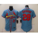 Men's Nike St. Louis Cardinals #28 Nolan Arenado Blue Flex Base Home Stitched Baseball Jersey