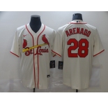 Men's Nike St. Louis Cardinals #28 Nolan Arenado Cream Cool Base Home Stitched Baseball Jersey