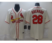 Men's Nike St. Louis Cardinals #28 Nolan Arenado Cream Cool Base Home Stitched Baseball Jersey