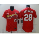 Men's Nike St. Louis Cardinals #28 Nolan Arenado Red Flex Base Home Stitched Baseball Jersey