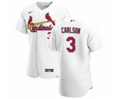 Men's Nike St. Louis Cardinals #3 Dylan Carlson White Home 2020 Authentic Player Baseball Jersey