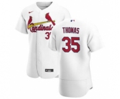 Men's Nike St. Louis Cardinals #35 Lane Thomas White Home 2020 Authentic Player Baseball Jersey