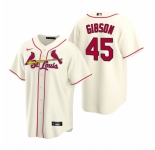 Men's Nike St. Louis Cardinals #45 Bob Gibson Cream Alternate Stitched Baseball Jersey