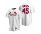 Men's Nike St. Louis Cardinals #45 Bob Gibson White Home Stitched Baseball Jersey