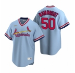 Men's Nike St. Louis Cardinals #50 Adam Wainwright Light Blue Cooperstown Collection Road Stitched Baseball Jersey