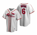 Men's Nike St. Louis Cardinals #6 Stan Musial White Cooperstown Collection Home Stitched Baseball Jersey