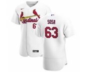 Men's Nike St. Louis Cardinals #63 Edmundo Sosa White Home 2020 Authentic Player Baseball Jersey