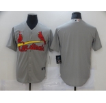 Men's Nike St. Louis Cardinals Blank Grey Cool Base Home Stitched Baseball Jersey