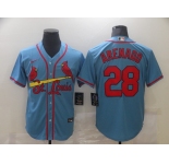 Men's Nike St. Louis Cardinals#28 Nolan Arenado Blue Cool Base Home Stitched Baseball Jersey
