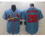 Men's Nike St. Louis Cardinals#28 Nolan Arenado Blue Cool Base Home Stitched Baseball Jersey