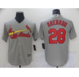 Men's Nike St. Louis Cardinals#28 Nolan Arenado Grey Cool Base Home Stitched Baseball Jersey