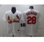 Men's Nike St. Louis Cardinals#28 Nolan Arenado White Cool Base Home Stitched Baseball Jersey
