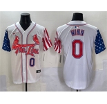Men's St. Louis Cardinals #0 Masyn Winn White Independence Day Vapor Premier Limited Stitched Baseball Jersey