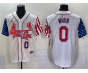 Men's St. Louis Cardinals #0 Masyn Winn White Independence Day Vapor Premier Limited Stitched Baseball Jersey
