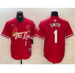 Men's St Louis Cardinals #1 Ozzie Smith Red 2024 City Connect Limited Stitched Baseball Jersey