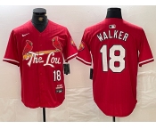 Men's St. Louis Cardinals #18 Jordan Walker Red 2024 City Connect Limited Stitched Baseball Jersey