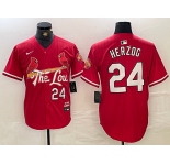 Men's St Louis Cardinals #24 Whitey Herzog Red 2024 City Connect Limited Stitched Baseball Jersey