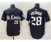 Men's St. Louis Cardinals #28 Nolan Arenado Black 'Gothic Legacy Edition' Vapor Premier Limited Stitched Baseball Jersey
