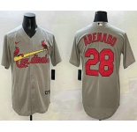 Men's St Louis Cardinals #28 Nolan Arenado Grey Stitched Cool Base Nike Jersey
