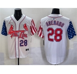 Men's St. Louis Cardinals #28 Nolan Arenado White Independence Day Vapor Premier Limited Stitched Baseball Jersey