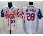 Men's St. Louis Cardinals #28 Nolan Arenado White Independence Day Vapor Premier Limited Stitched Baseball Jersey