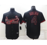 Men's St Louis Cardinals #4 Yadier Molina Lights Out Black Fashion Stitched MLB Cool Base Nike Jersey