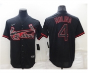 Men's St Louis Cardinals #4 Yadier Molina Lights Out Black Fashion Stitched MLB Cool Base Nike Jersey