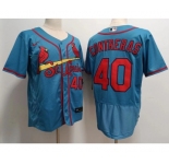 Men's St Louis Cardinals #40 Willson Contreras Blue Stitched MLB Flex Base Nike Jersey