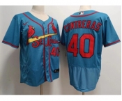 Men's St Louis Cardinals #40 Willson Contreras Blue Stitched MLB Flex Base Nike Jersey