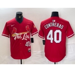 Men's St. Louis Cardinals #40 Willson Contreras Red 2024 City Connect Limited Stitched Baseball Jersey