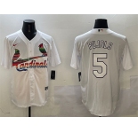 Men's St. Louis Cardinals #5 Albert Pujols White Cool Base Stitched Baseball Jersey