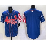 Men's St. Louis Cardinals Blank Royal Independence Day Vapor Premier Limited Stitched Baseball Jersey