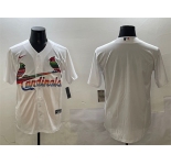 Men's St. Louis Cardinals Blank White Cool Base Stitched Baseball Jersey
