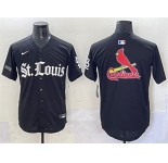 Men's St. Louis Cardinals Team Big Logo Black 'Gothic Legacy Edition' Vapor Premier Limited Stitched Baseball Jersey
