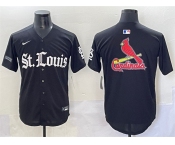 Men's St. Louis Cardinals Team Big Logo Black 'Gothic Legacy Edition' Vapor Premier Limited Stitched Baseball Jersey