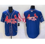 Men's St. Louis Cardinals Team Big Logo Royal Independence Day Vapor Premier Limited Stitched Baseball Jerseys