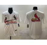 Men's St. Louis Cardinals Team Big Logo White Cool Base Stitched Baseball Jersey