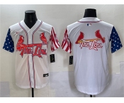 Men's St. Louis Cardinals Team Big Logo White Independence Day Vapor Premier Limited Stitched Baseball Jersey