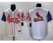 Men's St. Louis Cardinals Team Big Logo White Independence Day Vapor Premier Limited Stitched Baseball Jerseys