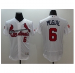 Men's St.Louis Cardinals #6 Stan Musial White Independence Jersey