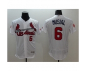 Men's St.Louis Cardinals #6 Stan Musial White Independence Jersey