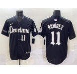 Men's Cleveland Guardians #11 José Ramírez Black Gothic Vapor Premier Limited Stitched Baseball Jersey