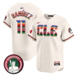 Men's Cleveland Guardians #11 José Ramírez Cream Mexico Vapor Premier Limited Stitched Baseball Jersey