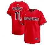 Men's Cleveland Guardians #11 Jose Ramirez Red Alternate Limited Stitched Baseball Jersey